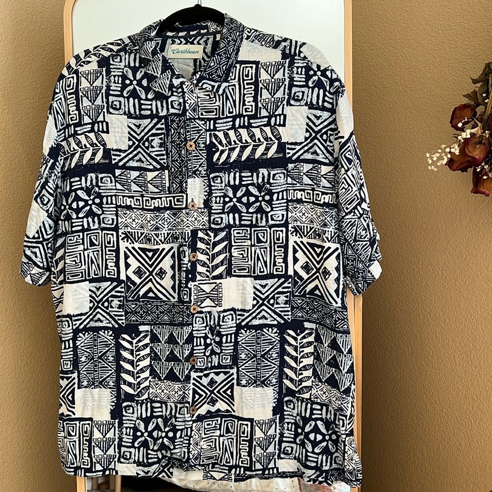 Caribbean Men’s short sleeve woven shirt XL